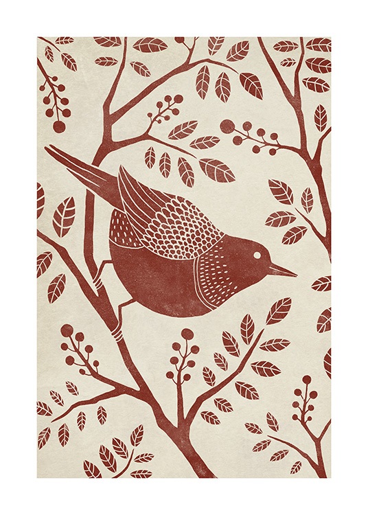 Vintage Bird Plakat