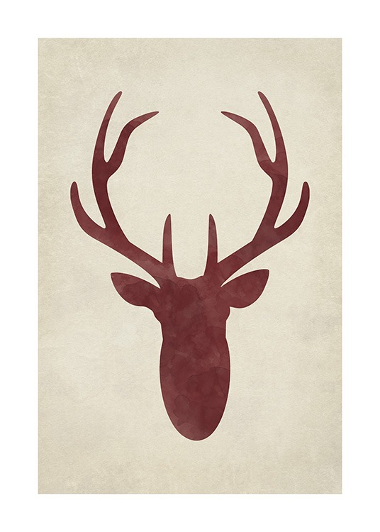 Watercolor Deer Silhouette Plakat