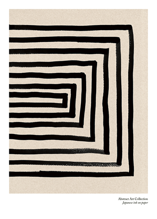  – Illustrasjon med svarte linjer som danner et rektangel mot en kornete, beige bakgrunn, med tekst under