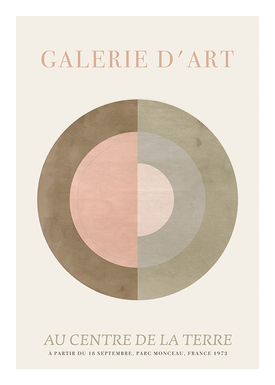  – Abstrakt illustrasjon med en sirkel i forskjellige farger og tekst øverst og nederst