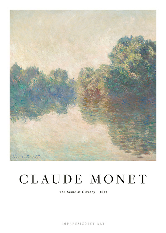 – Maleri av Monet av Seinen med trær ved vannet