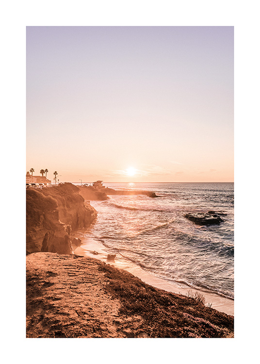 – Plakat av solnedgangen ved kysten
