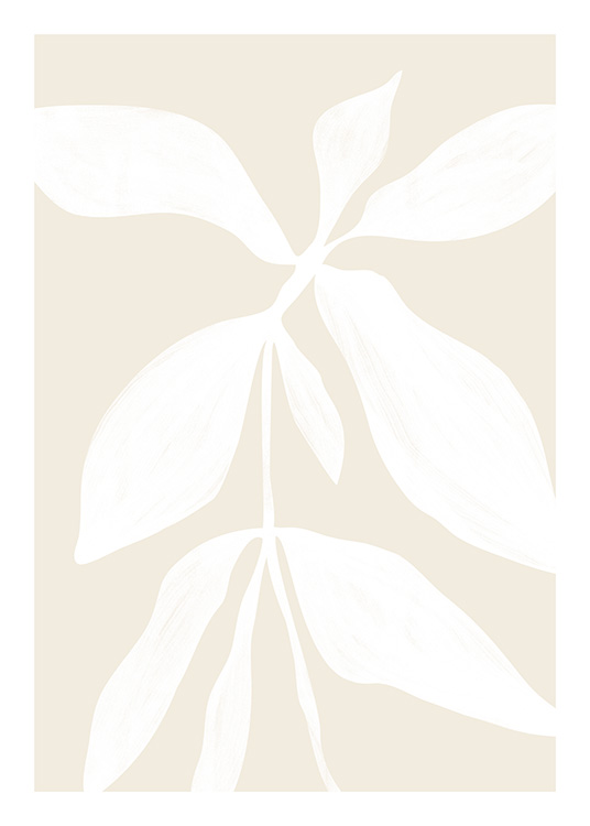– Plakat av en plante med en beige bakgrunn