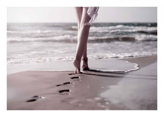 Footprints In The Sand Plakat / Fotokunst hos Desenio AB (2256)