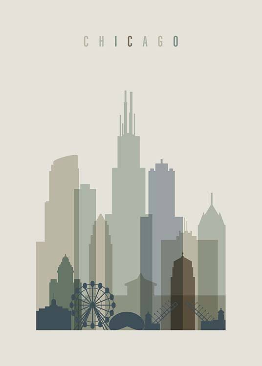Chicago Skyline Plakat