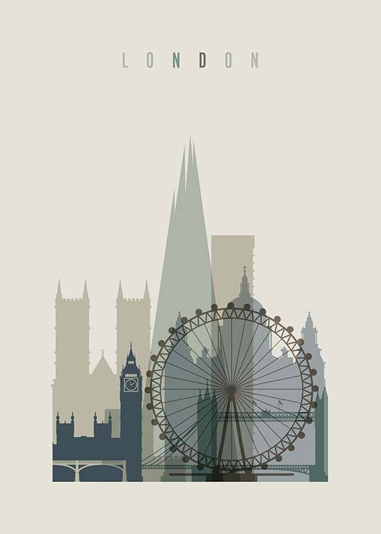 London Skyline Plakat / Kart og byer  hos Desenio AB (2356)