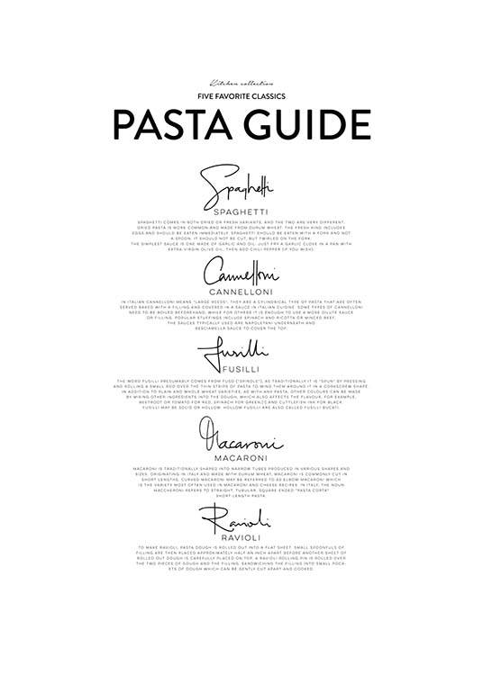 Five Pasta Classics Plakat