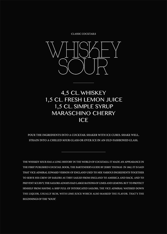 Classic Whiskey Sour Plakat