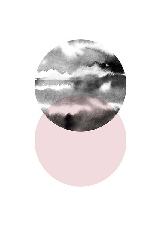 Circle Collage Pink No 1 Plakat / Grafisk hos Desenio AB (3703)