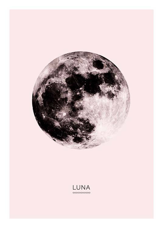 Moon In Pink Plakat