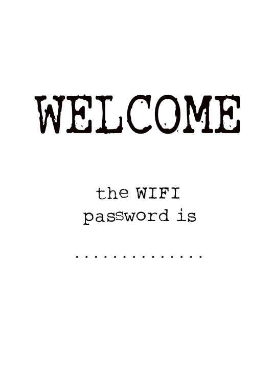 Wifi Password, Plakat / Tekstplakater hos Desenio AB (7507)