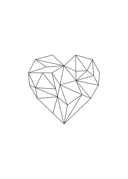 Geometric Heart, Plakat / Grafisk hos Desenio AB (7816)