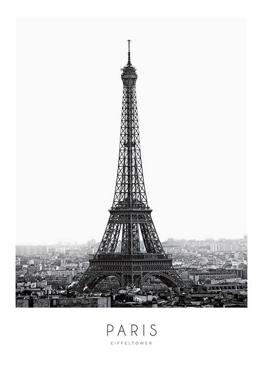 Eiffel Tower, Plakat / Svarthvitt hos Desenio AB (7824)