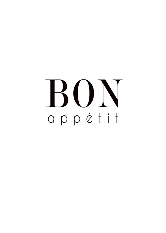 Bon Appetit Text, Plakat / Tekstplakater hos Desenio AB (7839)