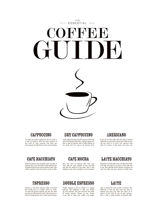 Coffee Guide, Plakat / Tekstplakater hos Desenio AB (7841)