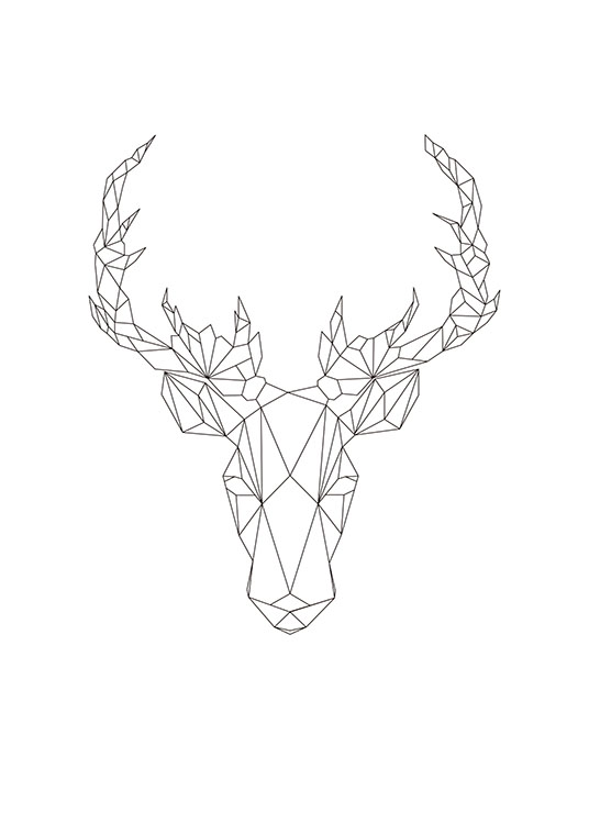Geometric Deer, Plakat / Barneplakater hos Desenio AB (7845)