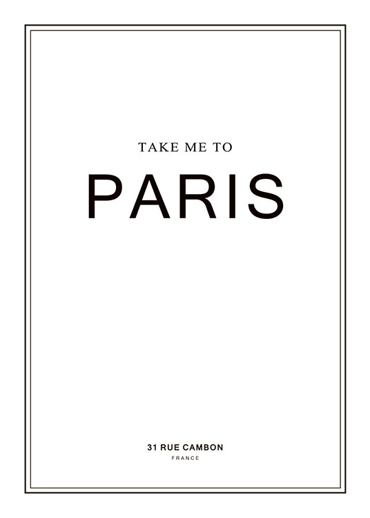 Take Me To Paris, Plakat / Tekstplakater hos Desenio AB (7983)