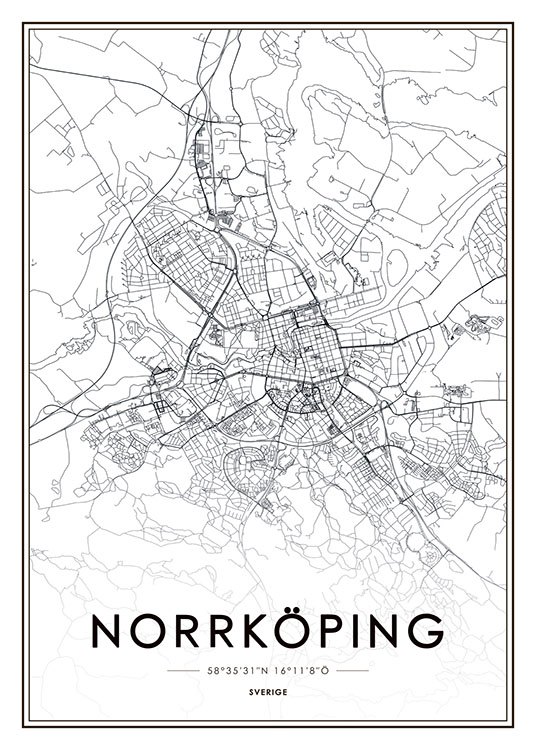 Norrköping, Plakat / Svarthvitt hos Desenio AB (8129)