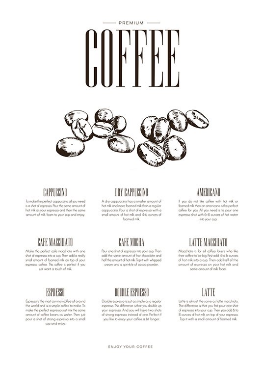 Coffee Type, Plakat / Kjøkkenplakater hos Desenio AB (8231)