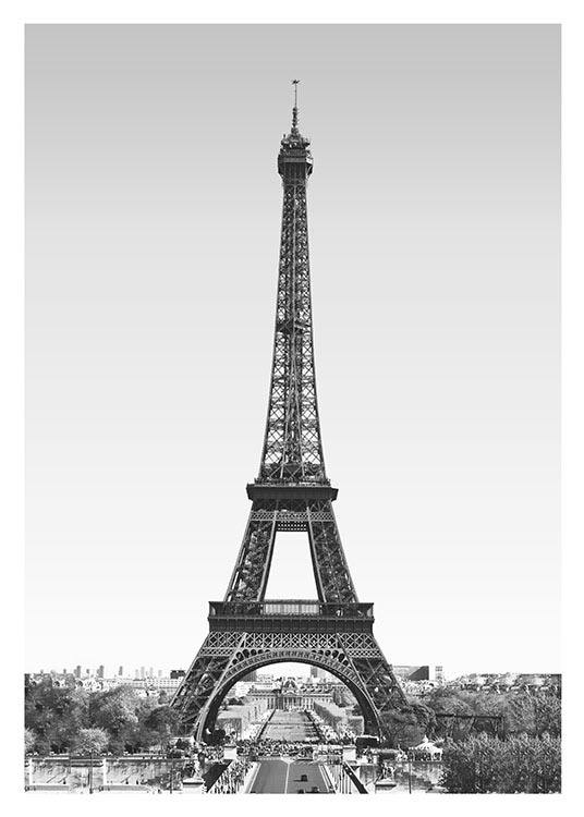 Eiffeltower, Poster / Svarthvitt hos Desenio AB (8239)