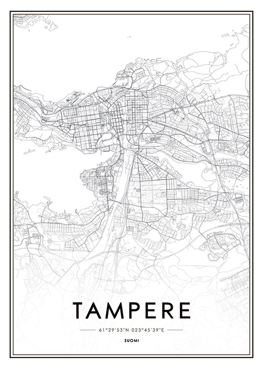 Tampere, Poster / Kart og byer  hos Desenio AB (8280)