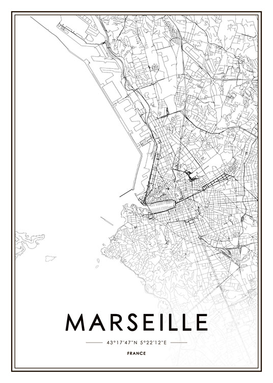 Marseille Plakat / Svarthvitt hos Desenio AB (8728)