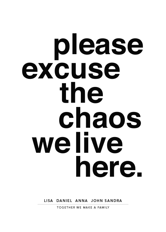 Please Excuse the Chaos Personal Plakat / Morsomme plakater hos Desenio AB (pp0014)