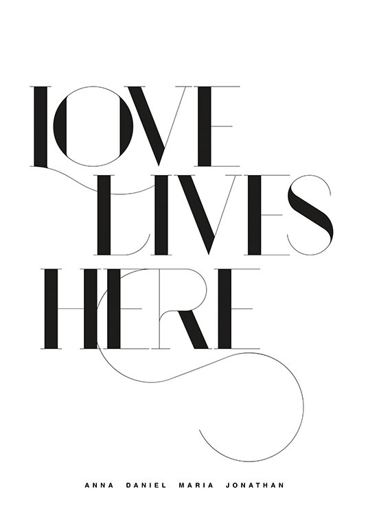 Love Lives Here No1 Personal Plakat / Personlige navn hos Desenio AB (pp0226)