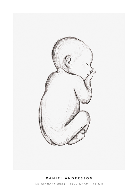  – Illustrasjon av en liten baby som sover