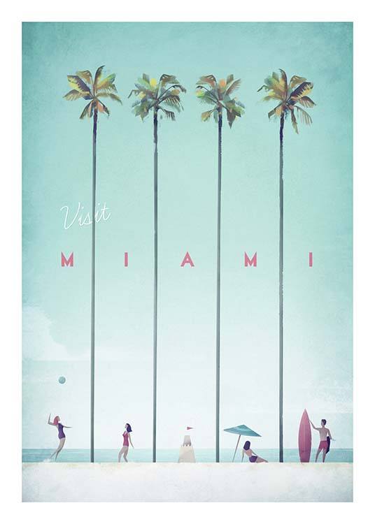 Miami Travel Plakat / Vintage hos Desenio AB (pre0010)