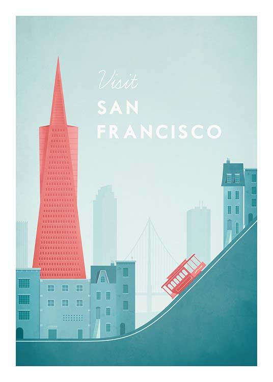 San Francisco Travel Plakat / Vintage hos Desenio AB (pre0014)