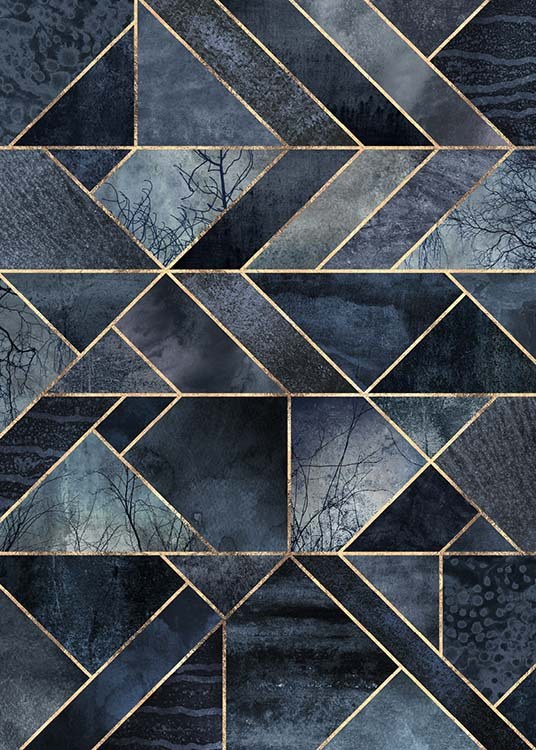 Abstract Nature - Dark Blue Plakat