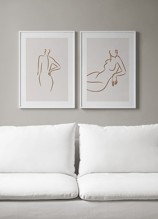 Female body line art perfect pair