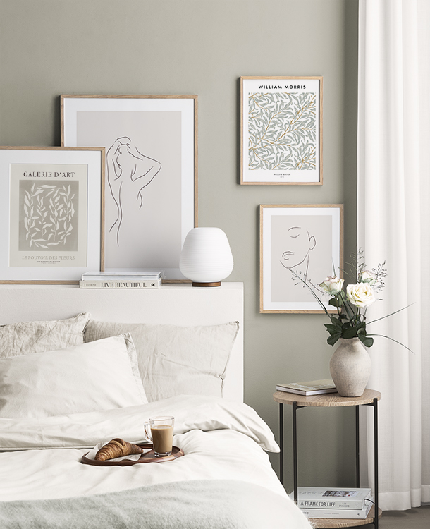Beige mønstre og line art